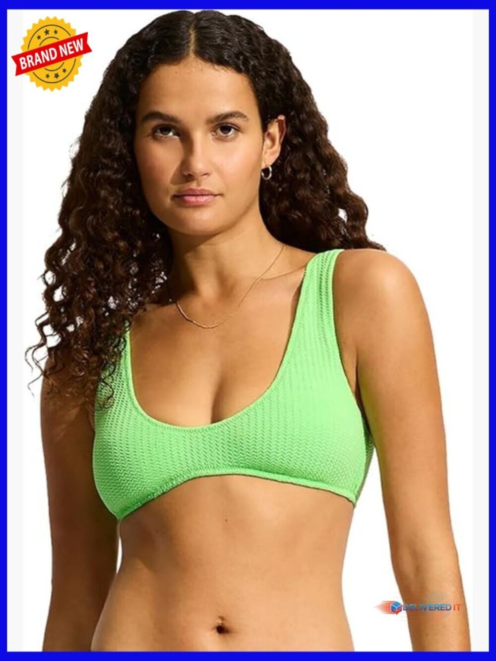 Over the Shoulder Tie Back Bikini Top Swimsuit Women's Swimwear